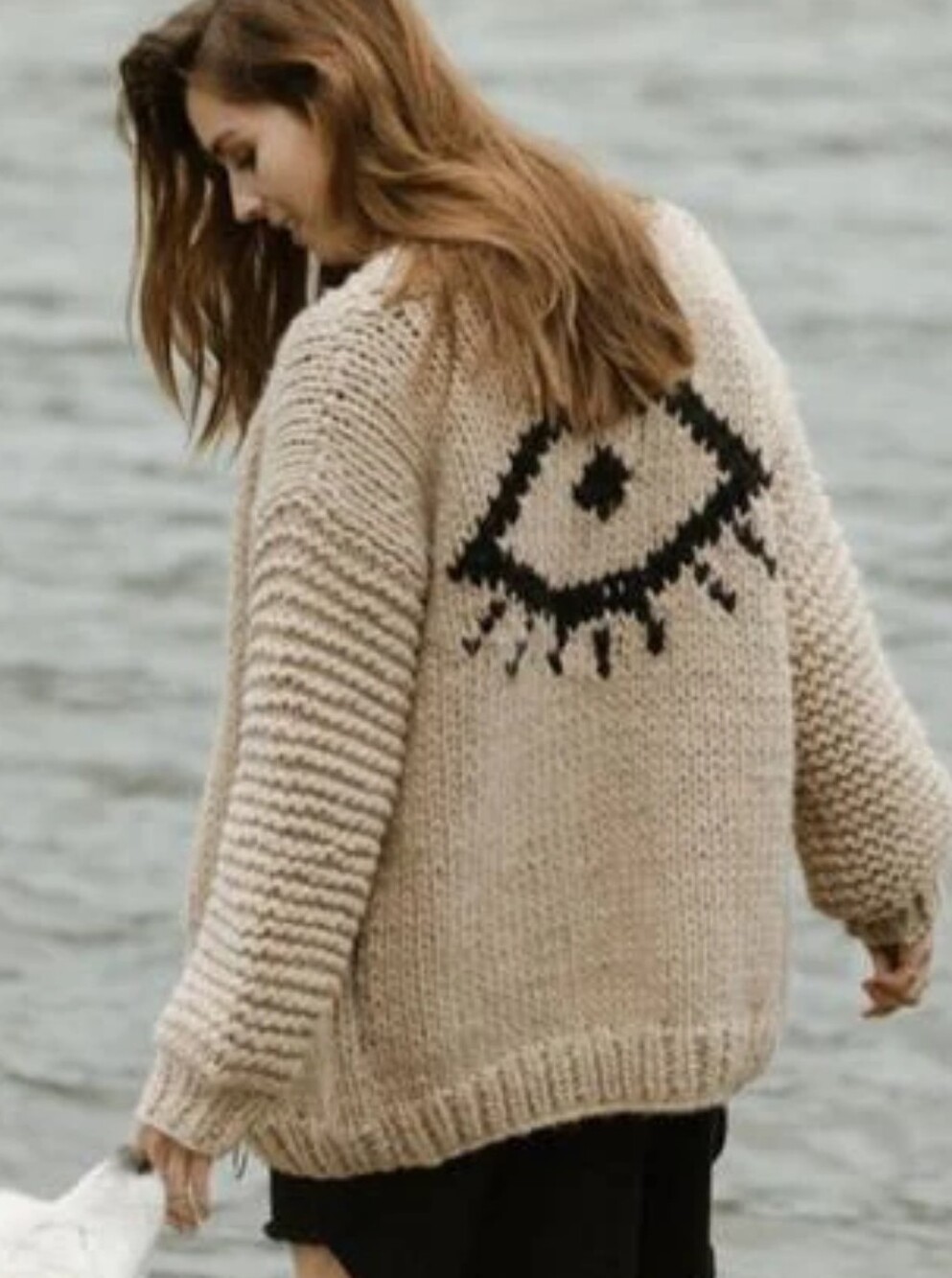 Jackson Rowe I See You Cardigan Sweater Third Eye Soft Cozy Artsy Boho Baggy